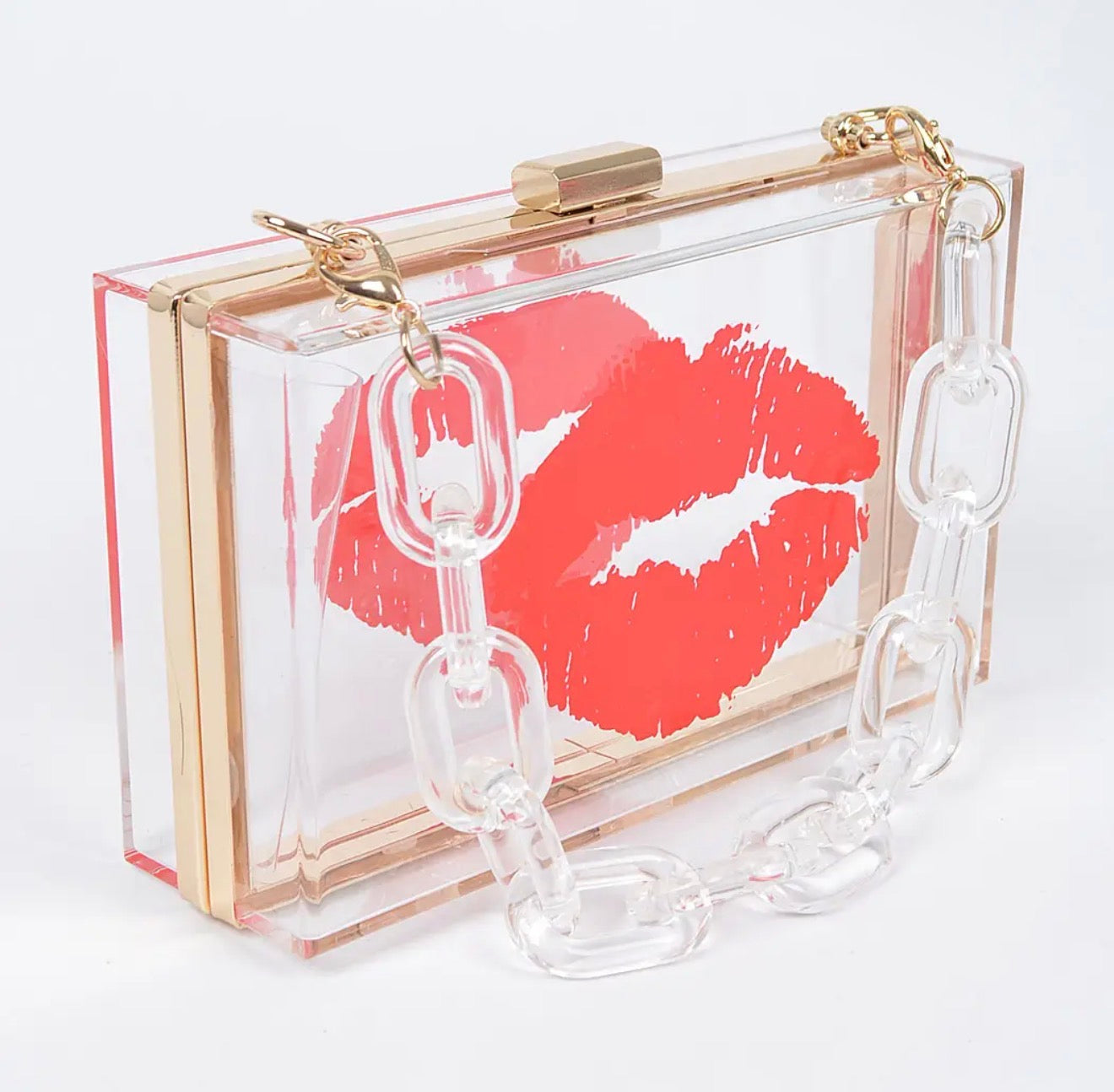 Clear Kiss Clutch